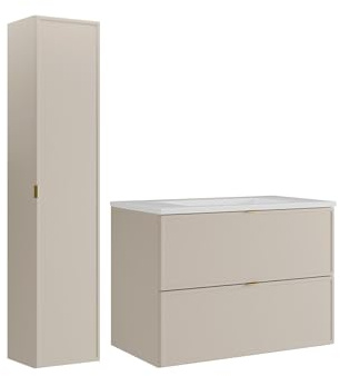Vente-unique - Badmöbel-Set Ondil -L 80cm x B 45cm x H 60cm- MDF - beige