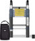 WORHAN® 5m TELESKOPLEITER 2 in 1 ANLEGELEITER KLAPPLEITER ALU TELESKOP Leiter MULTIFUNKTTIONS Leiter 500cm K5C+Bag