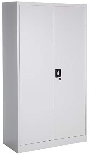 TecTake® Armario Archivador Metálico de Oficina, 6 Cajones y Barra, Puertas Bloqueables, Acero Calidad, Mueble Oficina, Candado Seguridad, Armario Almacenaje, Estanterías Metálicas - 180x90x40cm Gris