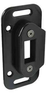 Gâche et contreplaque en Inox pour serrure à encastrer avec butée intégrée. - Noir Ral 9005