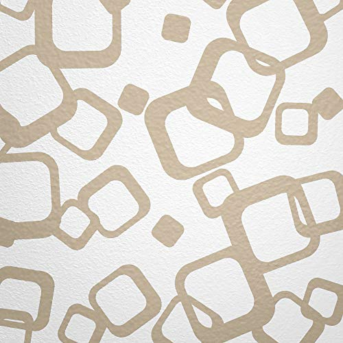 WANDfee Wandtattoo Vierecke 60 Aufkleber FARBWUNSCH Wandaufkleber Kinderzimmer Fliesenaufkleber Badezimmer Küche beige beige