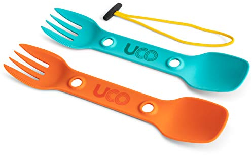 UCO Utility Spork - Confezione da 2 pezzi con tether verde acqua