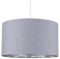 MiniSun Large Modern Grey & Chrome Cylinder Ceiling Pendant/Table Lamp Drum Light Shade