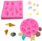 Lezed 3D Silikon Backform Seashell und Conch Silikon Fondant Kuchen Formen Sea Shell Silikonformen Schokoladenform Fondant Mold Kuchen dekorieren für Schokolade, Gelee, Süßigkeiten Schimmel 2 Pack