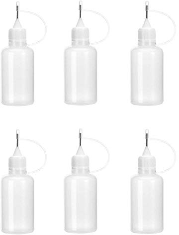 Merkts Lot de 6 flacons de colle professionnels pour papier quilling avec pointe métallique 30 ml