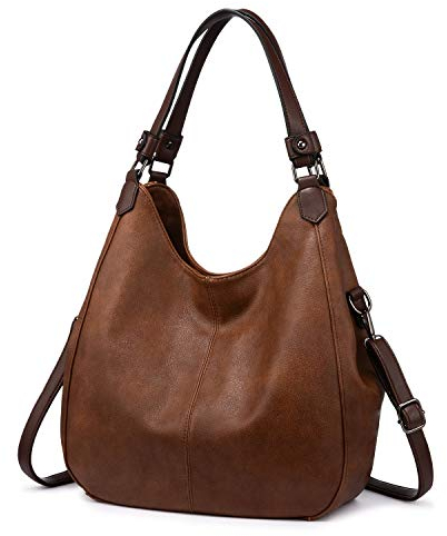 Realer Handtasche Damen Shopper Groß Vintage Umhängetasche Damen Gross Lederimitat Tasche Damen Frauen Schultertasche Braun