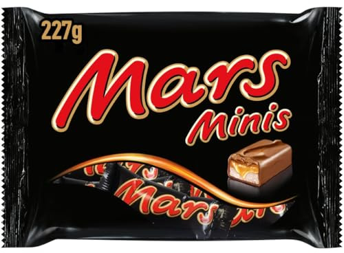 Mars Minis Schokoriegel, Karamell & Nougat Mini Riegel, Großpackung 227g | Klassische Mars Minis mit zartem Nougat und cremigem Karamell in Milchschokolade — perfekt zum Teilen oder als Vorrat