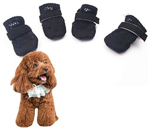 BOduShang Hundeschuhe Sanft Hunde Schneeschuhe rutschfest Schneeschuhe Für Hunde Tragbar Hunde Schuhe Schnee for Drinnen Draussen Sommer- Spazieren Gehen Reise Black,l/3