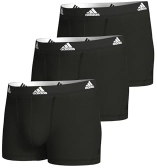 Adidas Boxershorts Herren (3er Pack) Unterhosen (Gr. S - 3XL) - bequeme Unterhosen, Schwarz 1, M