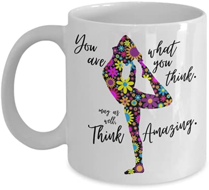Yoga-Geschenke für Frauen, Yoga-Liebhaber, für Yoga-Instructor, You Are What You Think, Meditation, Inspiration, Zen-Stressabbau, Geschenke für Frauen, Kaffeetasse