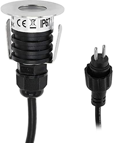 VBLED® Mini Terrassenbeleuchtung Bodeneinbauleuchte 0.2Watt, Warm-weiß, IP67 Schutz, Rund aus Edelstahl…