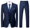 Men Suits 3 Piece Slim Fit Single Breasted Two Button Blue Wedding Tuxedo Suit Blazer Waistcoat Trousers(Blue,Medium)