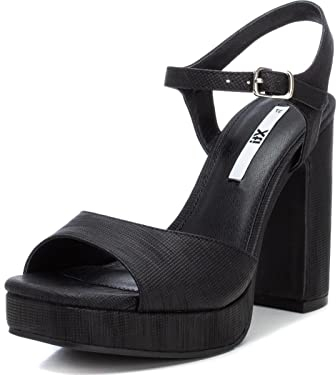 XTI 45296 Damen, 40 EU (6 UK) Sandale mit Absatz, schwarz/weiß