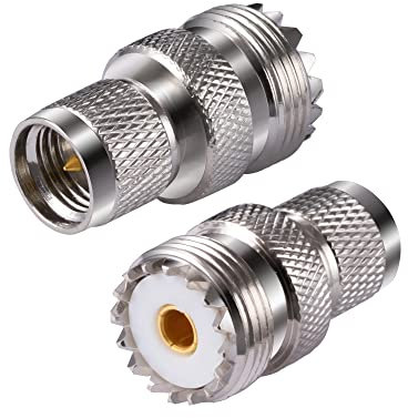 Vecys 2PCS UHF Adapters PL-259 UHF Male to SO-239 UHF Female Coax Cable Adapter for Ham Radio