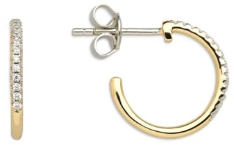 Xenox Damen 925 Sterling Silber Creolen 15 mm mit Zirkonia in goldfarben - MODERN CLASSIC - XS3523G