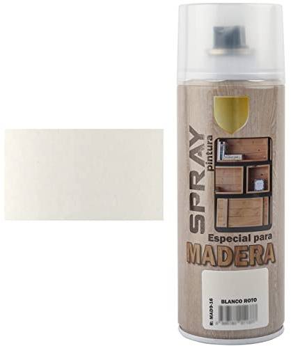 H HANSEL HOME Barniz Spray Especial para Madera - Acabado Madera Blanco Roto 400ml