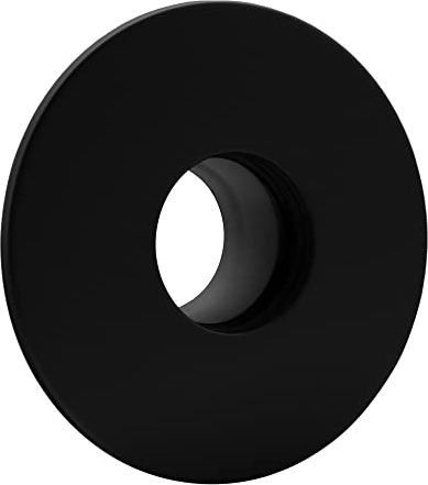 LANZZAS Extension de tuyau à granulés avec rosace murale de 80 mm à Ø 130 mm - Couleur : noir