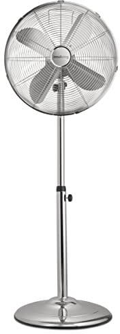 Innoliving Ventilatore a Piantana Resistente INN-522 di Metallo Cromato con Diametro 40cm, 3 Velocità, Altezza Regolabile fino a 125cm, Oscillazione, Motore in Rame, Potenza 50W
