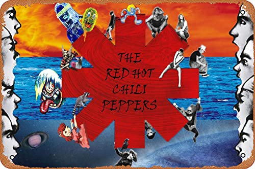 Rhcp Poster Band Poster (10) Vintage Metall Blechschilder für Cafés Bars Pubs Shop Wand Dekorative Lustige Retro Schilder für Männer Frauen 20,3 x 30,5 cm