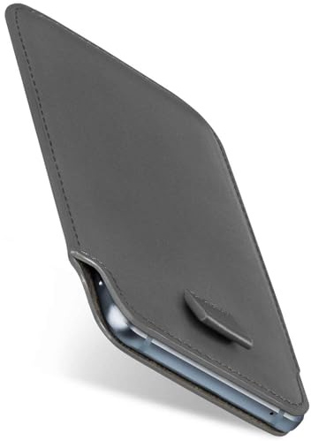 moex Slide Case für iPod Touch (5. Generation) Handytasche zum Einstecken Ultra dünn, Einsteckhülle Holster Hülle PU Leder, Sleeve Etui Handyhülle mit 360 Grad Komplettschutz, Grau