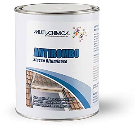Multichimica Antirombo Stucco Bituminoso Vernice Anti Rombo Sigillante Nera Impermeabilizzante Lucernai Fessure Su Manti Bituminosi Coperture Sottoscocca Auto 750 ml
