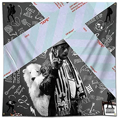 Eksent Rapper Tapisserie Hip Hop Sänger Banner Tapisserie Banner Wandkunst Hängende L*u*v Is Rage 2 Kunst Musik Album Poster Tapisserie Flagge 122 cm