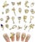3D Nail Charms, 22 Pcs Shiny Nail Rhinestones Gems Butterfly Heart Bow Dangle Nail Art Charms Gold Metal Nail Jewelry Luxury Nail Art Decoration for Nail Design DIY Crafts