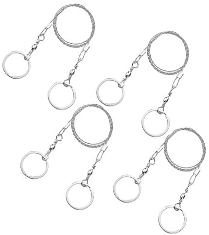 ieron 4 Pack Steel Wire Saw, Emergency Camping Hunt Survival Metal Ring Army Issue Cutter Tool Kit Outdoor