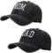HAPEE Mütze für Mama und Vater, Mädchen, Jungen, Mutter, Hut für Damen und Herren, verstellbare Baseballkappe, Geschenk für Paare, klassisches Geschenk, A1 Dad Mon-Black Black, Einheitsgröße