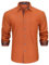 HISDERN Men's Long Sleeve Formal Plain Dress Shirt Casual Non Iron Business Classic Shirt with Pocket Orange M