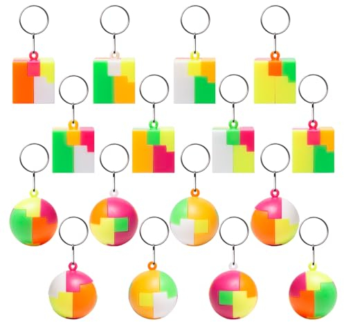 Rebanky 16 PCS 3D Puzzle Würfel Spielzeug Knobelspiele Klein Abnehmbares Logik Puzzle Geduldsspiele in Würfelform Logisches Spielzeug Puzzlespiel Gehirnspiel Würfelpuzzle für Kinder,Gastgeschenke