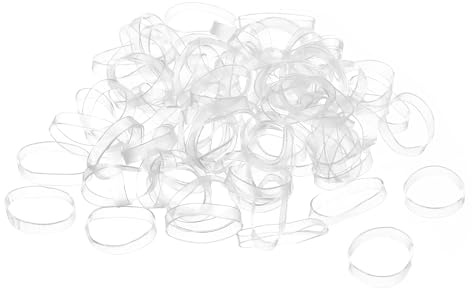 sourcing map 500 Pack Rubber Band Stretchable Rubber Elastic Band Clear 13mm x 3mm Hair Rubber Bands for Home Office