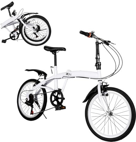 DAOHHFO 20 Zoll Faltrad 6 Gang Klapprad Erwachsene City Outdoor Klappfahrrad, Kinder Aluminium Klapprad Faltrad, Vordere Bremssättel & Hintere Haltebremsen, für Teenager von 1.4-1.9M