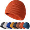Enwokran Wintermütze Mütze Herren Damen Strickmütze Roll up Edge Cuffed Beanie Klassisches Design Herrenmütze Modern Weich Elastisch Haube Atmungsaktivem (Orange)