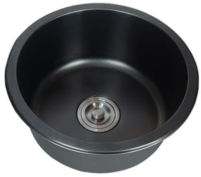 Evier Cuisine Evier Inox 1 Bac 25-45 Cm Lavabo de Cuisine En Acier Inoxydable 304 Petit évier de Nano Noir évier Simple évier Rond de Comptoir de Bar Et Balcon