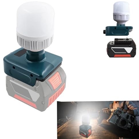 Akku Lampe Kompatibel mit Bosch GBA 18V System Akku,12W 1300LM LED-Taschenlampe,Tragbare Taschenlampe Baustellenleuchte Spotlight Tool für Bosch, Lampe Flutlicht für Reparaturen/Garagen(ohne Batterie)