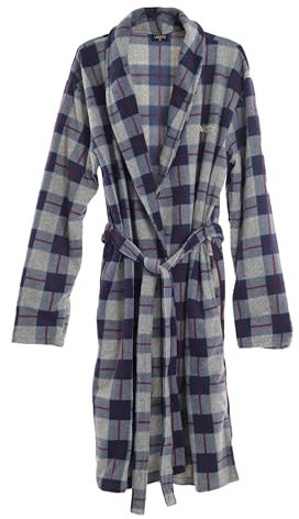 Viterbo Biancheria Vestaglia Uomo da Camera LMW00329 in Morbido Pile Invernale Lunga (Navy, XL)