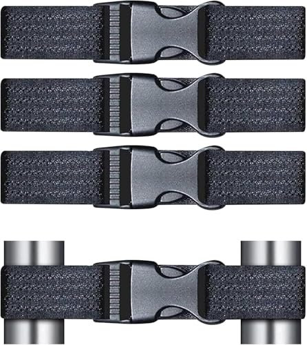 4pcs Child Safety Cupboard Locks, Baby Safety Cupboard Door Locks for Kitchen Cupboards Fridge Lock Baby Proofing, Adjustable Straps for Two-Door Cabinets Freeze Door Cupboard Knobs Handles