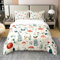 Kinder Pilz 100% Baumwolle Bettdecke Abdeckung 155x220,Schmetterling Pilz Kawaii Tröster Abdeckung für Kinder Teenager,Bunte Blume Mikrofaser Bettwäsche Set für Bett,Grünes Blatt Pflanze Bettbezug