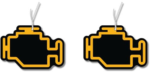 Duftbaum mit Motorkontrollleuchte Motiv - Auto Duftspender, Lufterfrischer Set Mit Lustigem Tuning Duftanhänger, 2 Stück