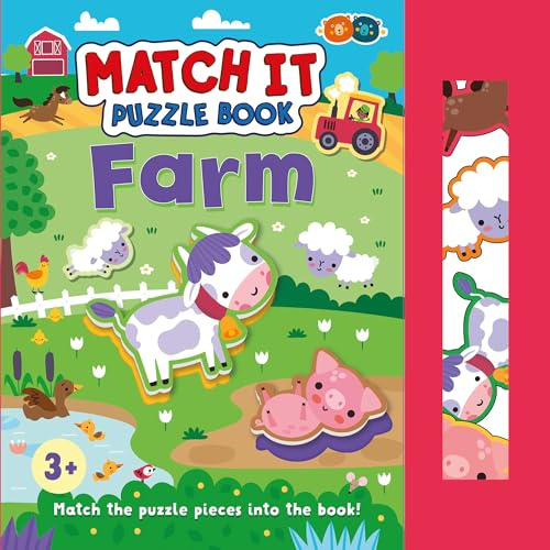 Buddy & Barney: Match It Puzzle Book - Farm - Jigsaw Activity Storybook, Animal-Themed Illustrations, Early Learning Shape-Number Recognition, Kids 3+