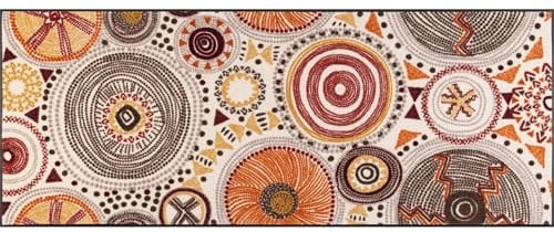 FLOORNOVO Schmutzfangmatte Trend Design - 190 x 75 cm - Freigeist - waschbare Fußmatte mit Motiv Innen und Außen - rutschfest und lichtfest