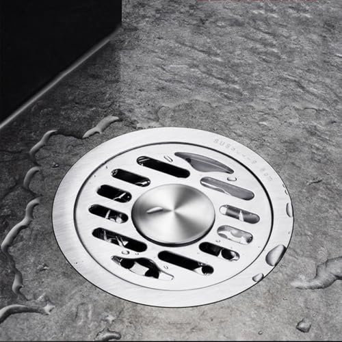 Desagüe de Ducha Redondo de Acero Inoxidable antiolor con Tapa extraíble para baño y lavandería, 10,5 cm