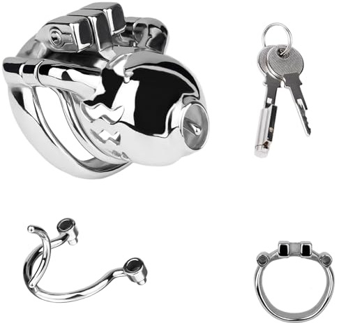 SM Edelstahl Keuschheitskäfig Mit PA Piercing Ring Peniskäfig Sex toys SMGKB Keuschheitsgürtel Herren Chastity Cock Cage Fetisch Extrem Knechtschaft Penis Käfig Sex Spielzeug für die Männer (45mm)
