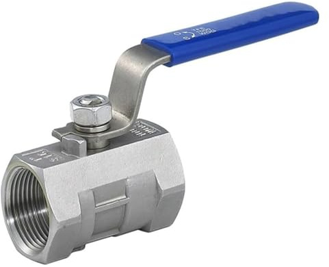 Einteiliger Kugelhahn aus Edelstahl, 1/4”3/8 3/4 1 1-1/4 1-1/2 2 Gewindehahnschalter for Leitungswasserleitungen DN15-DN50, 1 Stück(Ss304,1/4)