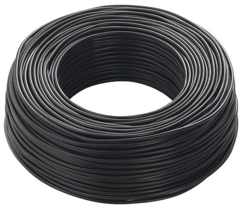 cordina, cavo elettrico, 100 metri, 1,5 mmq mm2, 1x1,5 mm, colore nero, in rame, filo unipolare, conforme CPR, FS17, ideale per ristrutturazioni impianto elettrico per case e appartamenti
