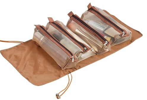 Trousse de Maquillage Enroulable – Organiseur de Maquillage de | étui de rangement pliable pour articles de toilette, soins de la peau, support portable pour trousse de beauté | Organiseur