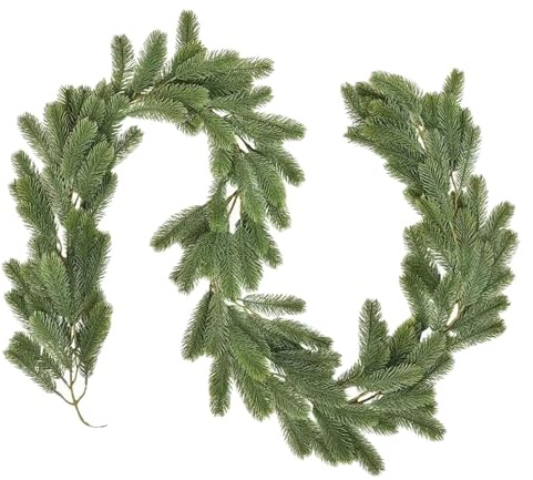 Künstliche Tannengirlande 200 cm | Wintergrüne Weihnachtsgirlande für Kamin & Tisch | Künstlicher Kiefernschmuck als Tischläufer & Deko | Festliche Girlande für Wohnzimmer & Feiern