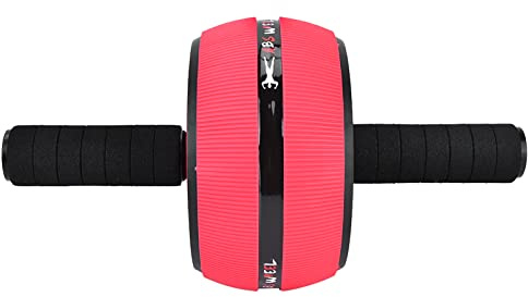 Baxnore Bauchroller-Rad, Fitnessstudio, Fitnessgeräte, ultrabreites Raddesign für Rumpfkrafttraining, Heimtraining, mit Knieschoner, rutschfester Griff, Blau, Schwarz, Rot, Weiß, o (Einzelrad rot
