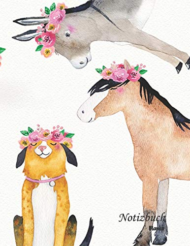 Notizbuch blanko: Meine tierischen Freunde - A4 Format | 112 Seiten | Notizbuch mit Register |ideal als Tagebuch, Skizzenbuch, Sketchbook, Zeichenbuch oder leeres Malbuch